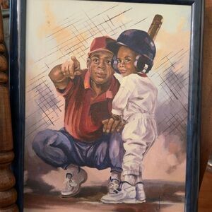 Motivational Baseball Coaching Art with Black Frame